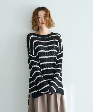 YECCA VECCA ルーズニットプルオーバー Border