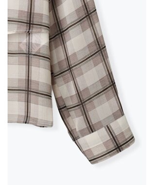 Te chichi ウエストリボンシアーチェックブラウス ブラウン