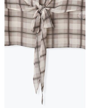 Te chichi ウエストリボンシアーチェックブラウス ブラウン