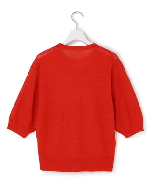 23区 【先行予約】ピュアリネンハイゲージ パフスリーブ ニット レッド系