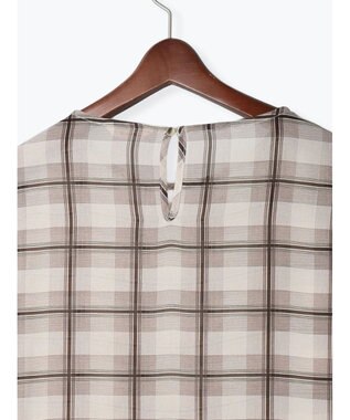 Te chichi ウエストリボンシアーチェックブラウス ブラウン