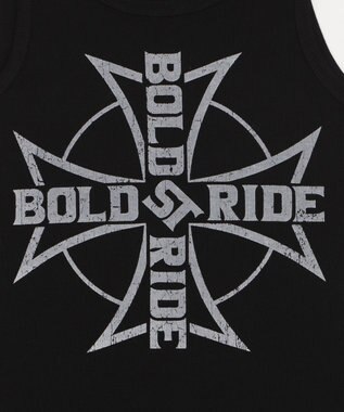 WEGO グラフィックリブタンクトップ ブラック