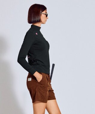 PW CIRCULUS 【吸水速乾 / UV遮蔽率99.5% UVカット / ストレッチ】【WOMEN】DELFT ロングスリーブモックT ゴルフウェア レディース ブラック系