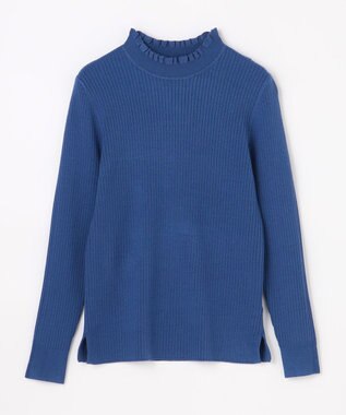 ANY L 【6色展開】フリルネックニット [WEB限定]ブルー