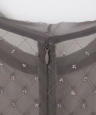 GRACE CONTINENTAL ビーズembドレス チャコール