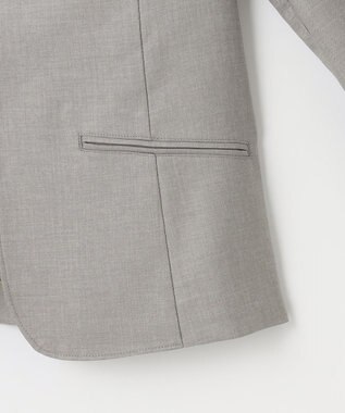 J.PRESS LADIES 【セットアップ対応・洗える・UVケア・速乾】 OXIJEWELストレッチ ノーカラー ジャケット ライトグレー系