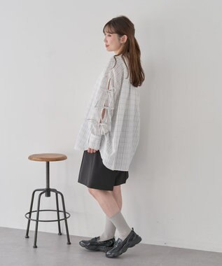 earth music&ecology 【予約】アソートチェックシャツ チェックアイボリー