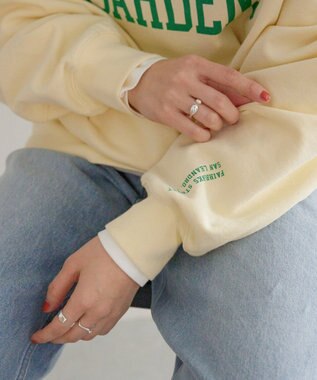 AMERICAN HOLIC カレッジロゴ裏毛プルオーバー Light Yellow