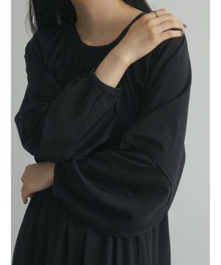 Green Parks armonia. ティアード配色パイピングワンピース Black