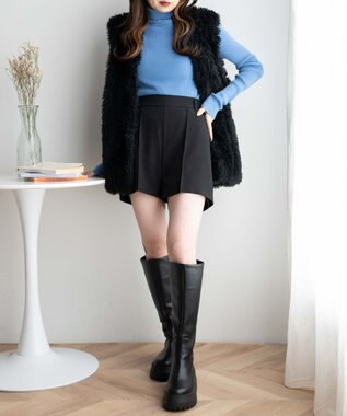 WEGO ピンタックショートパンツ ブラック