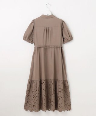 Feroux 刺繍入りシャツ ワンピース ダークブラウン系