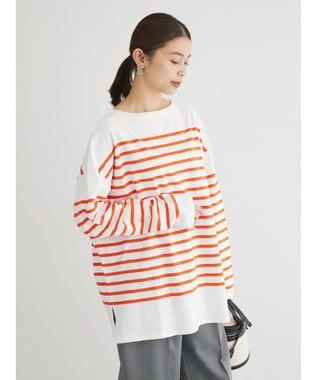 Green Parks パネルボーダーチュニック Orange