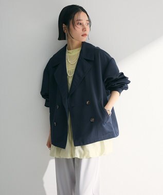 Green Parks 撥水加工　ショート丈トレンチコート Navy