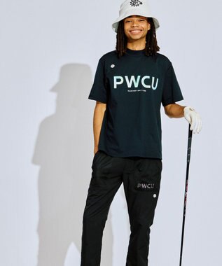 PW CIRCULUS 【吸水速乾 / UV遮蔽率99% UVカット / ストレッチ】【MEN】バックメッシュポケットモックT ゴルフ ブラック系