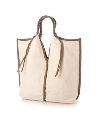 UNBILLION perche コットン×牛革付属トートバッグ L オーク