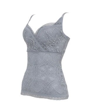 BRADELIS New York 【BRADELIS Me】 Perfumyプラスブラキャミ25A1 ノンワイヤー 補正下着 カップ付き ブラトップ バストアップ グレー