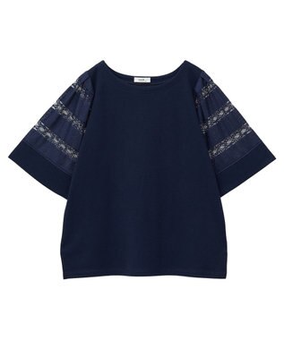 earth music&ecology フレア袖レースプルオーバー