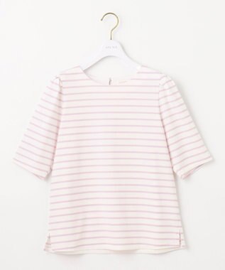 ANY SIS L 【UVカット・接触冷感・撥水・汗ジミ防止】プレーティングジャージー タックスリーブ カットソー ラベンダーボーダー