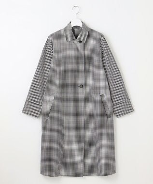 J.PRESS LADIES S 【洗える】 GIZAコットンギンガム ステンカラー コート ブラック系3