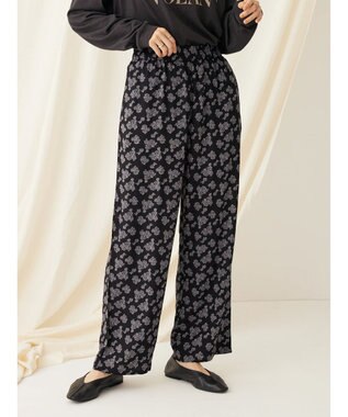 CRAFT STANDARD BOUTIQUE レーヨンイージーパンツ Flower Black