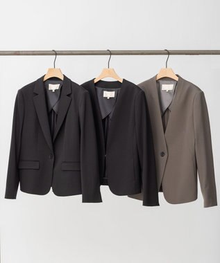 自由区 【XSサイズ～/洗える】WASHABLEPONTE  ボレロジャケット ブラック系