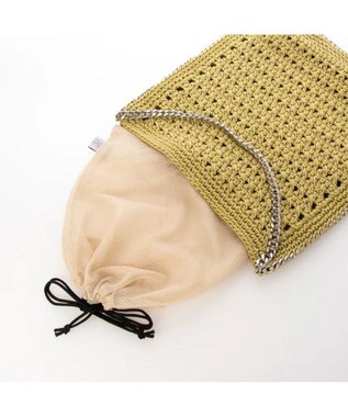 UNBILLION cachecache チェーンかがり横編みワンショルダー グリーン