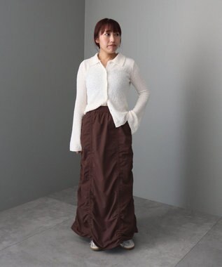 CRAFT STANDARD BOUTIQUE ドロストシャーリングデザインスカート Brown