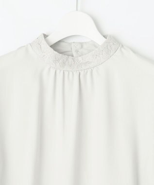 J.PRESS LADIES S 【洗える】ヌーディスバックサテン ボウタイ ブラウス ライトグレー系