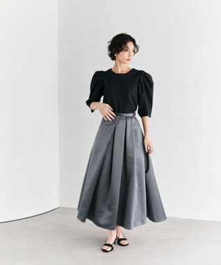 #Newans 【セレモニーにも】パフスリーブニット ネイビー