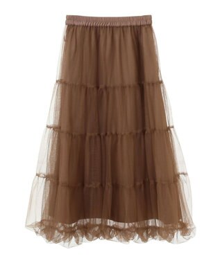 earth music&ecology チュールバルーンスカート Camel