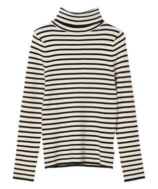 earth music&ecology やわらかタッチリブタートルネックプルオーバー Border