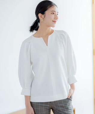 組曲 タックスリーブカルゼ カットソー アイボリー系