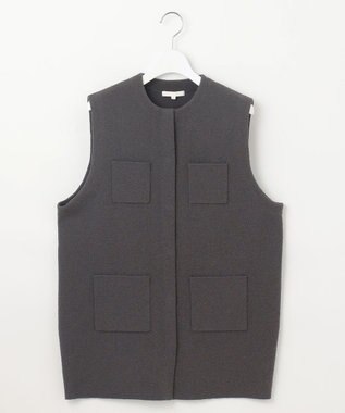 自由区 L 【洗える】ループボンディングニット ジレ アッシュ