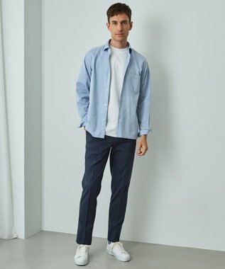 GOTAIRIKU 仕事で着られる綿100%【クルー以上モック未満】カバーネック DRESS Tシャツ(25年モデル) ホワイト系