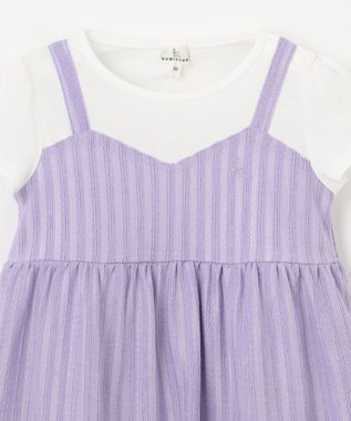 組曲 KIDS 【80-100㎝】レースカットソーコンビ チュニック ラベンダー系