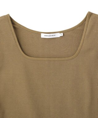 AMERICAN HOLIC スクエアネックリブタンクトップ Mocha