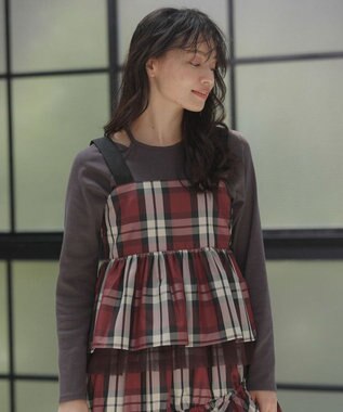 Green Parks ・ＳＵＧＡＲ　ＳＰＯＯＮ　レイヤードライクリブロンＴＥＥ Charcoal Gray