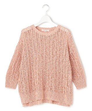 23区 【SLOW/一部店舗限定】エンブロイダリープルオーバー サマー ニット コーラルレッド