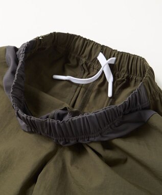 OP／FILA 【SEVEN2】異素材切替ナイロンパンツ カーキ