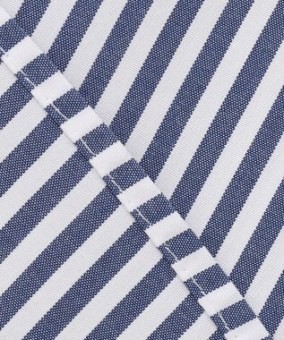 #Newans 【洗濯機可能/シワになりにくい】リボンカフスブラウス ネイビーストライプ