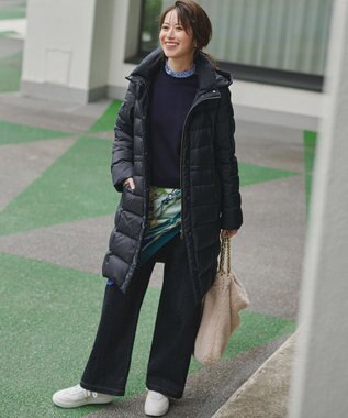 23区 S 【VERY掲載/新色追加】シレータフタ ロング ダウンコート ネイビー系