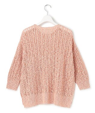 23区 【SLOW/一部店舗限定】エンブロイダリープルオーバー サマー ニット コーラルレッド