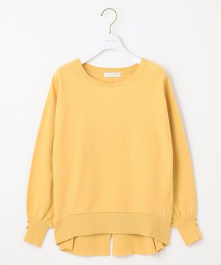 ANY SIS 【CICA加工・選べる9色展開】クルーネックバックスリット ニット 黄