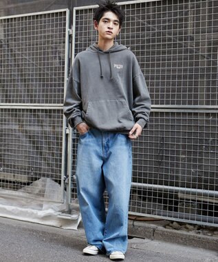 WEGO 【ユニセックス着用ITEM】ピグメントグラフィックプルパーカー 柄1