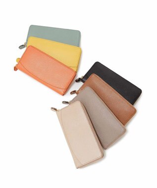 TOPKAPI 【TOPKAPI】角シボ型押し・ ラウンド 長財布 COLORATO コロラート グレージュ