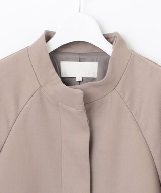 自由区 S ライトウールダブルクロススタンドカラー ジャケット ライトグレー系