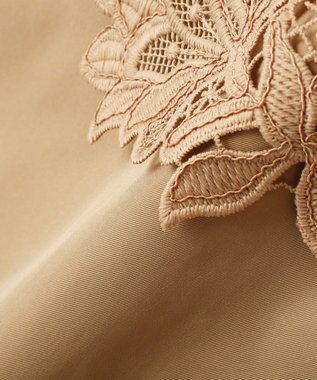 YECCA VECCA レースMIXショートトレンチコート Beige