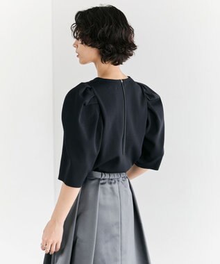 #Newans 【セレモニーにも】パフスリーブニット ネイビー