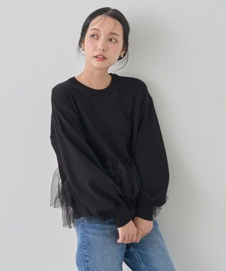 earth music&ecology チュールヘムニットプルオーバー