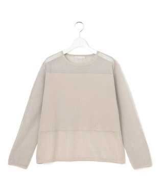 ICB L パネルパターンメッシュ ニットプルオーバー トープ